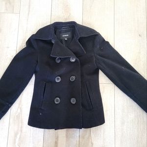 Express Black Women's Peacoat